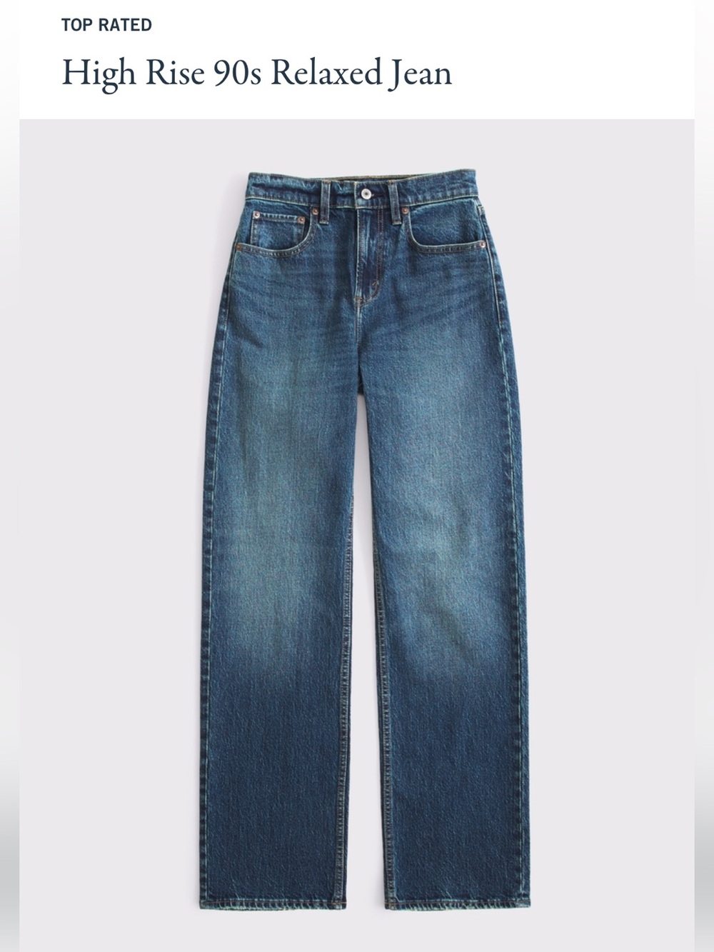 Abercrombie High Rise 90’s Relaxed Jean in Dark - Picture 2 of 4